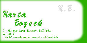 marta bozsek business card